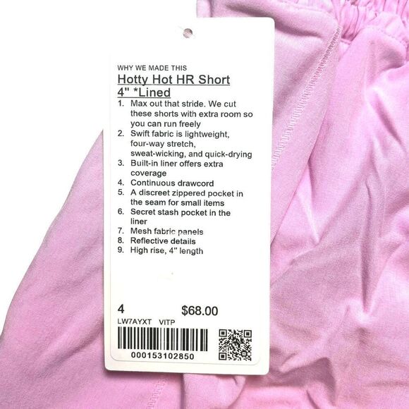 Lululemom Hotty Hot High-Rise Lined Short 4" Vitapink - Picture 6 of 8